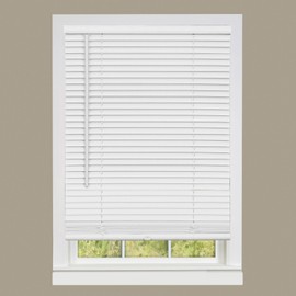 Cordless Room Darkening Mini Blind - 33 Inch Width, 64 Inch Length, 1" Slat Size - Pearl White - Cordless GII Deluxe Sundown Horizontal Windows Blinds for Interior by Achim Home Decor