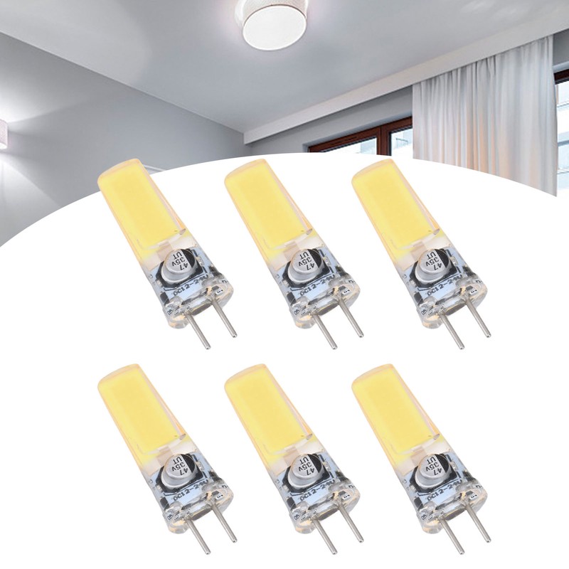 6PCS GY6.35 Bulb 5W COB Light Bulb 500lm Silicone Ceiling