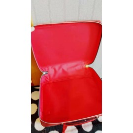 Estée Lauder 2* Estee Lauder Makeup Cosmetic Bag TRAIN CASE Faux Leather RED -price for two