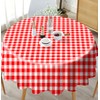 SietDESEO 2 Pack Red Gingham Tablecloth Round 84 x 84