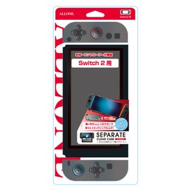 Allone Switch2 Separate Clear Case for Switch2, 4.7 x 0.8 x 11.0 inches (12 x 2 x 28 cm), Compatible with Switch2, High Transparency, Protects Against Scratches and Dirts, Charges with Thin