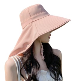 ARSZHORSVS Women's UV Cut Hat, Wide Brim with Drawstring, Sun Protection, Ultra Lightweight, Cool to Touch, Breathable, Small Face Effect, Sun Protection Hat, UV Protection, Travel, Commute, Farming