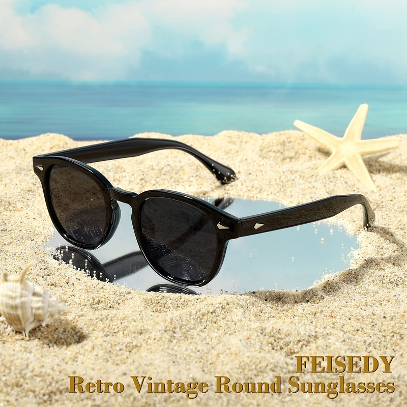 FEISEDY B2350 Women's Men's Sunglasses, Wellington Shape, Square, Retro, UV400,