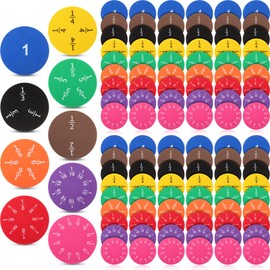 Sayglossy 12 Sets Fraction Set for Math Classroom Fractions Manipulatives Math Manipulatives for Home School Supplies (Circles)