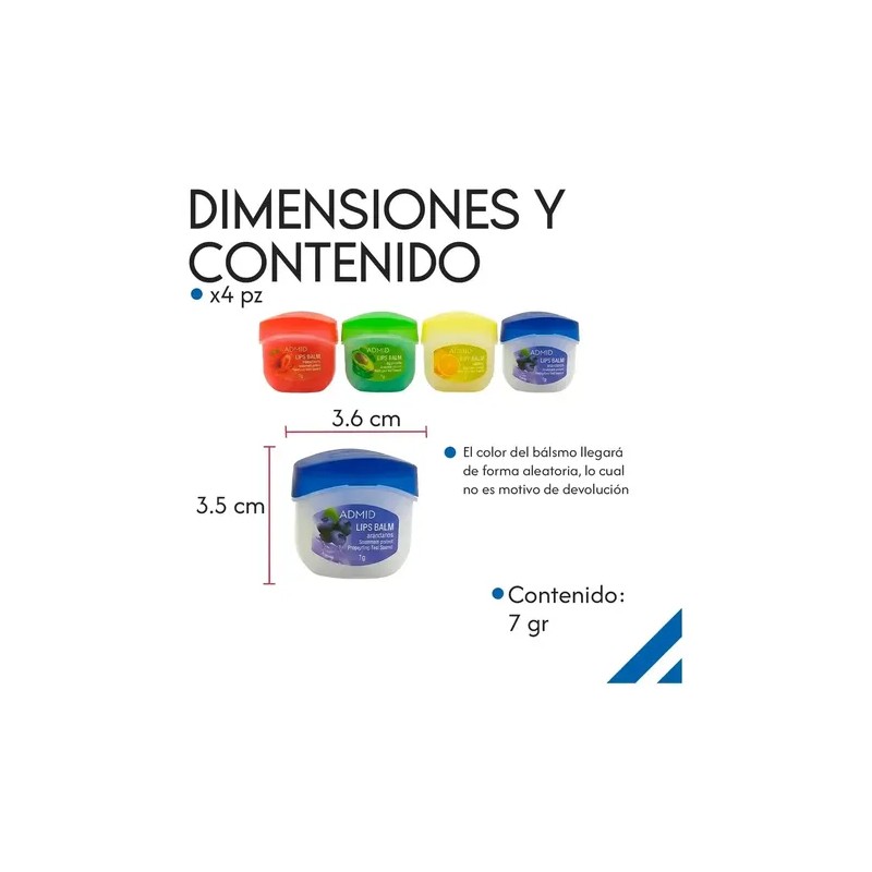 Diler Set 4 Pz Bálsamos Labiales Hidratantes Frutales En Set