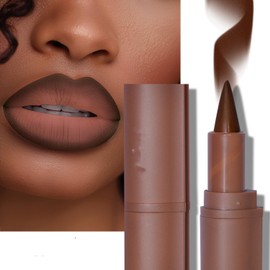 MAEPEOR 2 in 1 Creamy Lip Liner 8 Colors Matte Nude Dark Brown Lip Liner High Pigmented Long lasting Gradient Lip Liner and Lipstick Lip Combo (06 Coffee Bean)