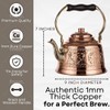 DEMMEX Heavy Gauge 1mm Thick Engraved Solid Copper Tea Pot