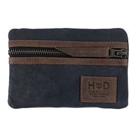 Hide & Drink, Multi-Tool Pocket Pouch, Compact Multipurpose EDC Zippered Bag, Mini Camping Tool Case, Waxed Canvas, Knife Holster, Handmade Slim Organizer (Charcoal Brown)