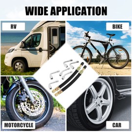 X AUTOHAUX 8pcs Tire Valve Stem Extension 2 Flexible Dual Valve Stem Extender Pipe 5.9" 6 Multi Degree 45 90 135 Adapter for Car Truck Motorcycle Bike Trailer RV