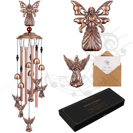 YHmall Angel Wind Chimes for Outside, 34" Angel Gifts for Women Memorial Wind Chimes, Soothing Tones Windchimes Outdoors for Patio Porch Yard Decor for Mom