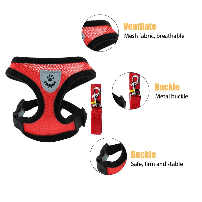 FFWTPY Dog Harness Soft Padded Dog Harness Air Mesh Breathable