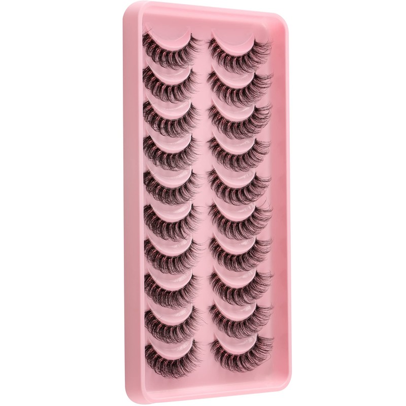 Clear Band False Eyelashes, 3D Fluffy Strip Eyelashes, D Curl
