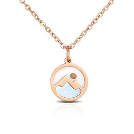 OFDNE Rose Gold Love Moving Mountains-Faith Necklace for Women Her, Fashion Mustard Seed Wish Oval Necklace Inspirational Religious Christian Graduation Gifts ﻿