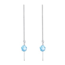 Elli Women 925 Sterling Silver Xilion Cut Crystal Earrings, Silver