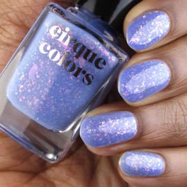 Cirque Colors Cool Blast - Light Blue-Lilac Jelly Iridescent Nail Polish - Candy Coat Collection - 0.37 Fl Oz (11 mL) - Vegan & Cruelty-Free