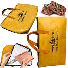 XUDAKAIXIN 21" BBQ Blanket for Resting Meat,[Upgraded Leak-Proof] Insulated Meat Resting Bag, Smoker Meat Resting Blanket,with Wide Mouth Design for Briskets, Steaks, Gifts for Men/Dad