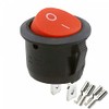 Rocker Switch Rocker Switch 2-Pin Round Red Black White On/Off