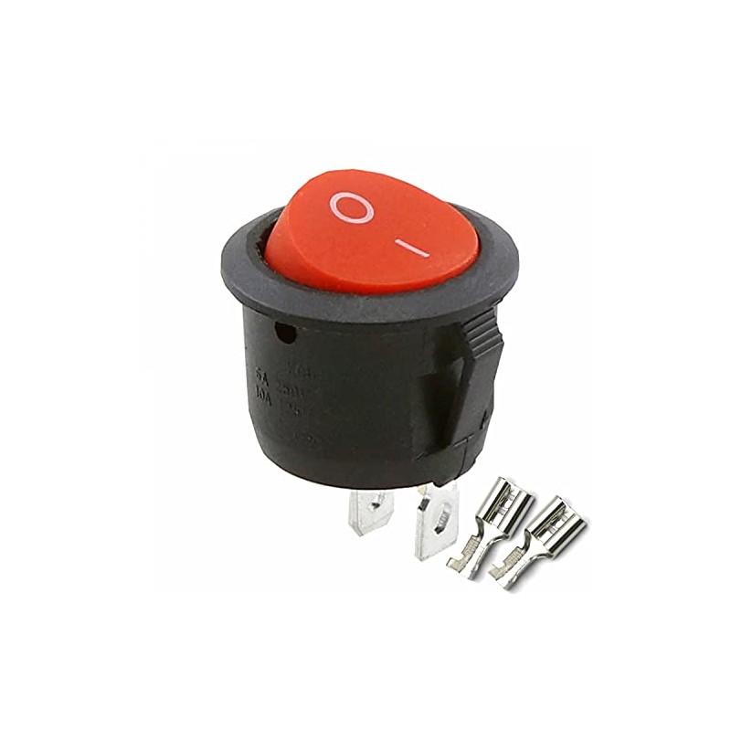 Rocker Switch Rocker Switch 2-Pin Round Red Black White On/Off