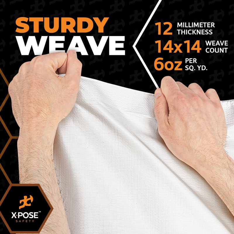 Heavy Duty White Poly Tarp 7' X 30' - Multipurpose