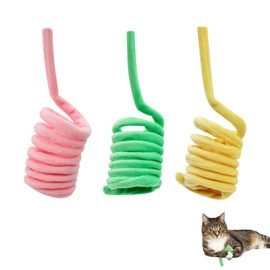 WishLotus 3Pcs Cat Spring Toy with Catnip, Plush Cat Spiral Toy to Kill Time and Keep Fit, Cat Interactive Toys for Indoor Cats for Swatting, Exercising, Biting, Hunting Kitten (3pc)