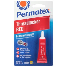 Permatex 19962 Permanent Strength Threadlocker Red, 6 ml