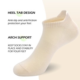 SERISIMPLE Women Ultra Thin Socks Viscose Bamboo Low Cut No Show Ventilating Low Ankle Anti Odor Arch Support Mesh Socks 5 Pairs (l, Assorted4)