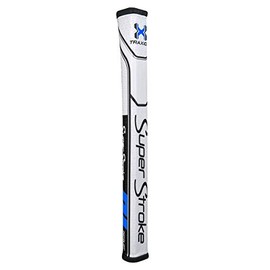 SuperStroke Traxion Pistol GT™ Tour Golf Putter Grip, Black/Blue/White (Pistol GT™ 1.0 Tour) | Advanced Surface Texture that Improves Feedback and Tack | Minimize Grip Pressure | Tech-Port