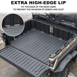 SAUTVS Rubber Bed Mat Liner for Ranger XP 1000/ Ranger 1000/ Crew 2018-2025, TPE Rear Cargo Bed Mat All Weather Protector Slush Liner Accessories
