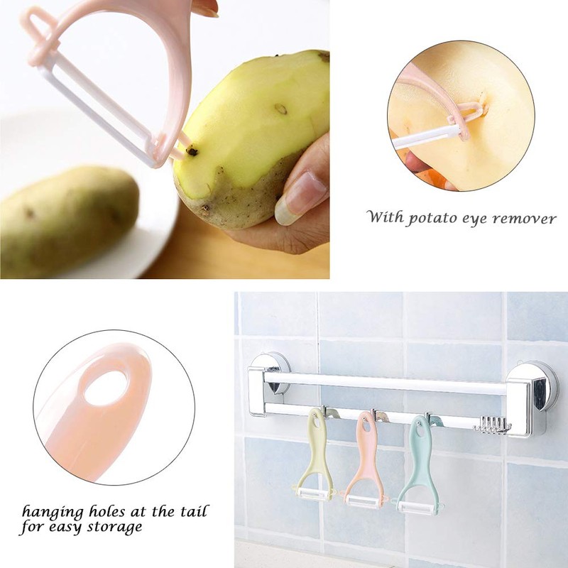 BITEFU Set of 6 Colourful Peelers, Ceramic Peelers for Vegetables,