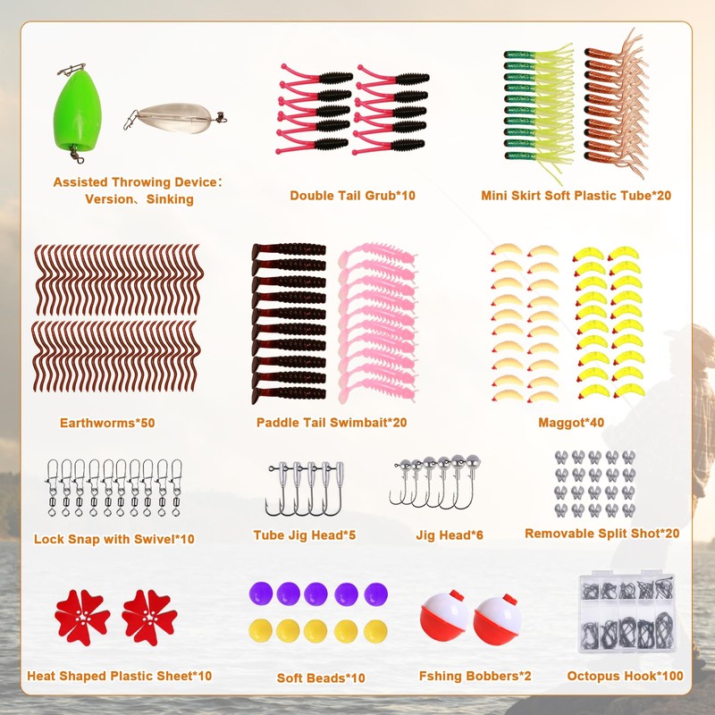 FONMANG 322 PCS Trout Fishing Lures Kit - Spoon Spinner