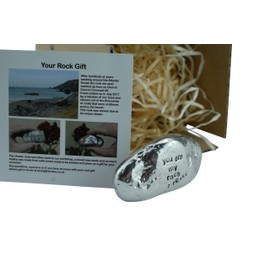 Pirantin 7th Anniversary You are My Rock Gift Idea - Solid Metal Heavy Polished Rock Gift for 7 Year Anniversary