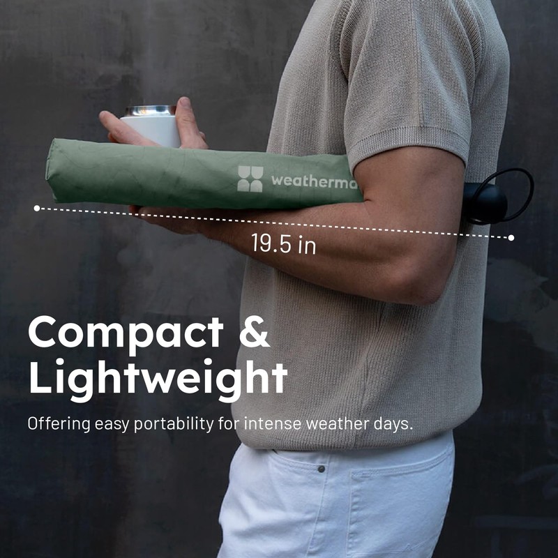 Weatherman Premium Collapsible Travel Umbrella - Windproof, Compact, Easy Auto