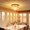 AGV LIGHTING CL006G Crystal Ceiling Light Fixture, Modern Semi Flush