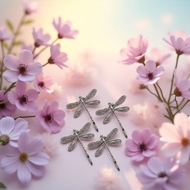 4 Pcs Silver Dragonfly Hair Clip Wedding Retro Antique Barrette Bridal Headdress Color Head Wear Styling Hair Accessories Hair Styling Pins for Girls Women Ladies Bobby Pins Hairpins