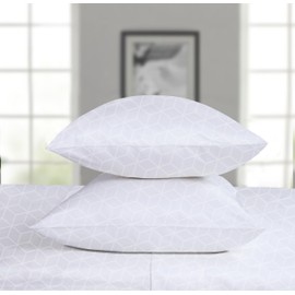 Threadmill Pillow Cases Standard Size Set of 2 | Certified 100% Egyptian Cotton Jacquard Sateen Weave| Soft, Breathable & Cooling Pillow Covers | Hotel Quality Pillow Protectors | White Pillow Cases