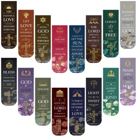 Zonon 48 Pcs Bible Verse Magnetic Christian Bookmarks, 0.8x4.7in Inspirational Scripture Book Markers for Women Men Religious Motivational Page Clips Book Lovers Reading Gifts(Fresh Style)