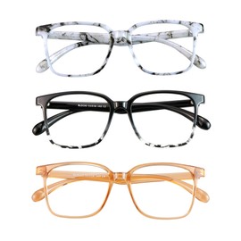 Paquete de 3 gafas de bloqueo de luz azul para mujeres o hombres, antifatiga ocular seca, dolores de cabeza y visión borrosa, bloquea instantáneamente el brillo de las computadoras y pantallas de teléfono (mármol+blanco negro y champán)
