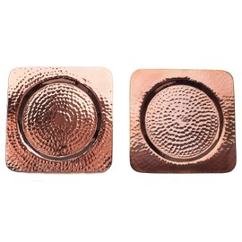 Sertodo Copper, Square Napa Bottle Coaster, Hand Hammered 100% Pure Copper, 5.5 Inch square, Set of 2