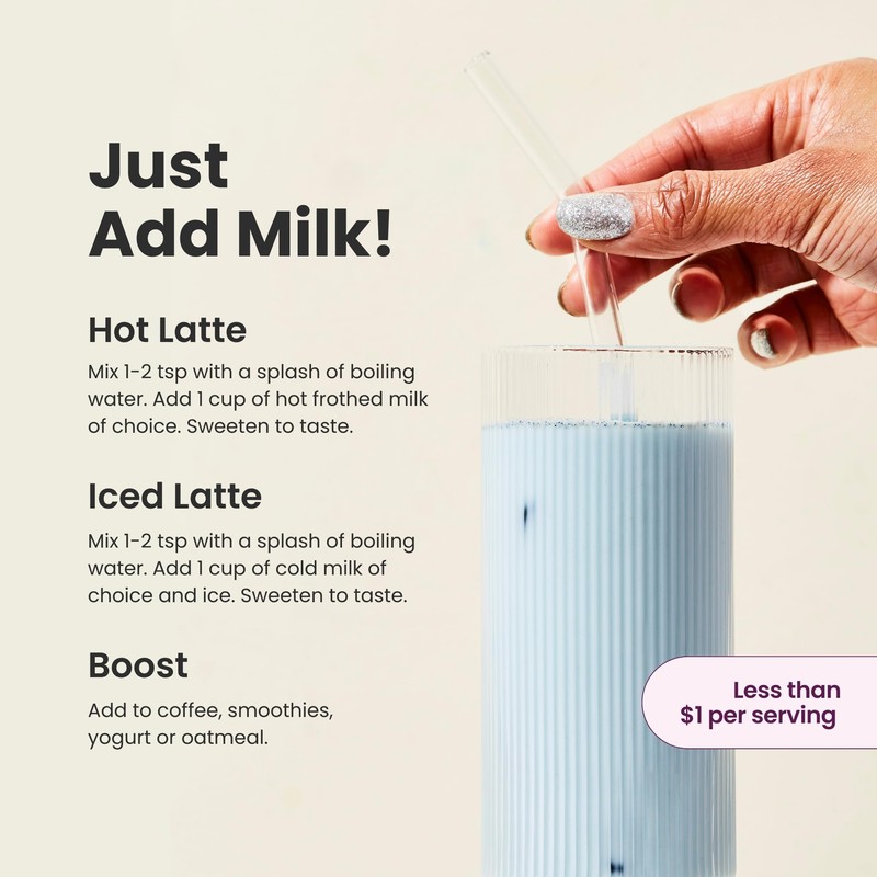 Blume Superfoods Latte - Blue Lavender Powder with Blue Spirulina