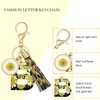 XGALBLA Letter B Keychain Accessories Cute Sunflower Initial Key Ring