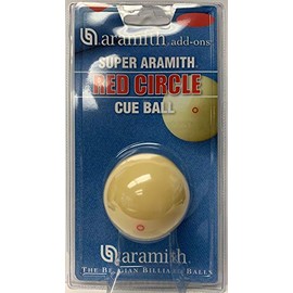 Aramith 2-1/4" Regulation Size Billiard/Pool Ball: Red Circle Champion Cue Ball (Easy Open Packaging)