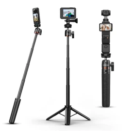 Mini Tripod for Camera, 24.61"/62.5cm Tripod Selfie Stick with 5 Levels Adjustment 360° Ball Head 1/4" Screw Desktop for DJI Osmo Pocket3 Vlog Handle Grip Insta360 Action 5 Pro/4/3 Camera