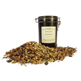 Honey & Liquorice Herbal Tea 100g Airseal Caddy Loose Leaf Infusion TeaCakes of Yorkshire