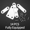 14 Pcs Flat Straight Brace Brackets, Flat Plate Bracket, Mending