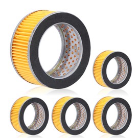 Agatige 5PCS Air Compressor Filter Elements, 4.2x3.3x2in Air Compressor Intake Filter Gas Air Compressor Parts Pump Replacement Piston Type Yellow Metal Silencer Noise Muffler for Piston Compressor