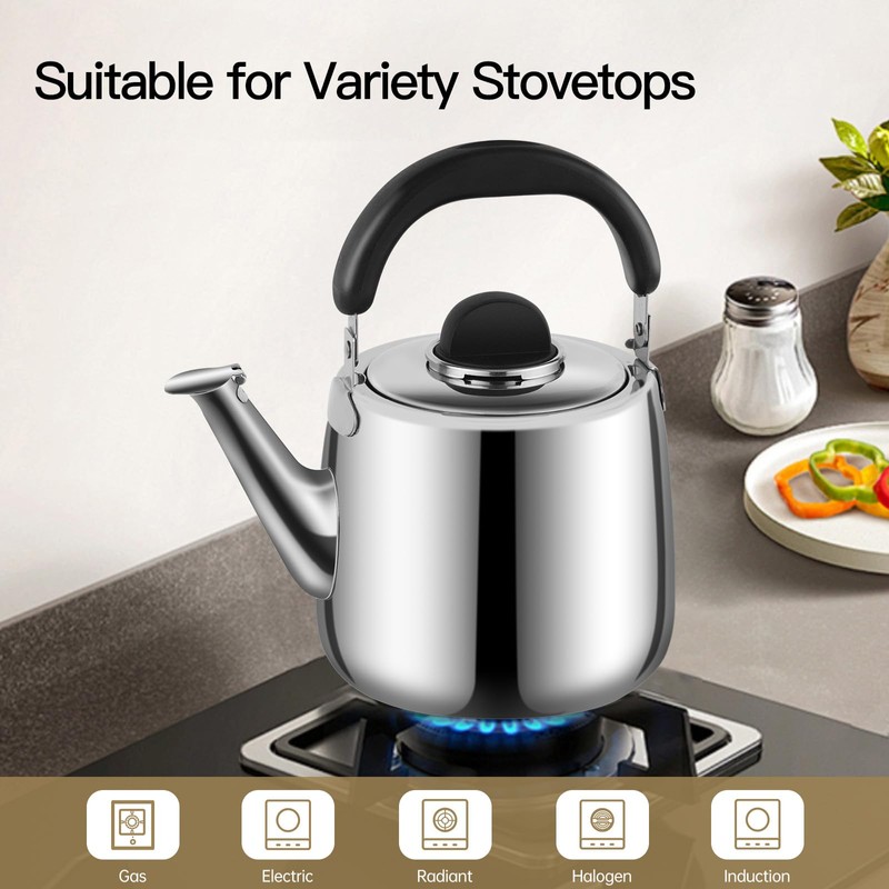 Tea Kettle,Whistling Tea kettle for Stove Top,2.1 QT Stainless Steel