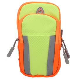 Nylon Mobile Phone Arm Bag Multipocket Men and Women for Mountaineering Fitness Running(Fruit Green )