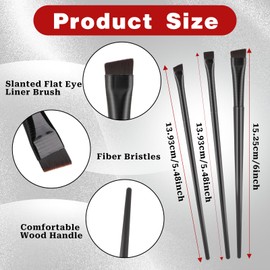 12 Pcs Flat Eyeliner Brush Angled Eyebrow Eyeliner Brush Set Ultra Thin Precision Eyeliners Makeup Brushes Set Synthetic Bristles Eye Makeup Tool