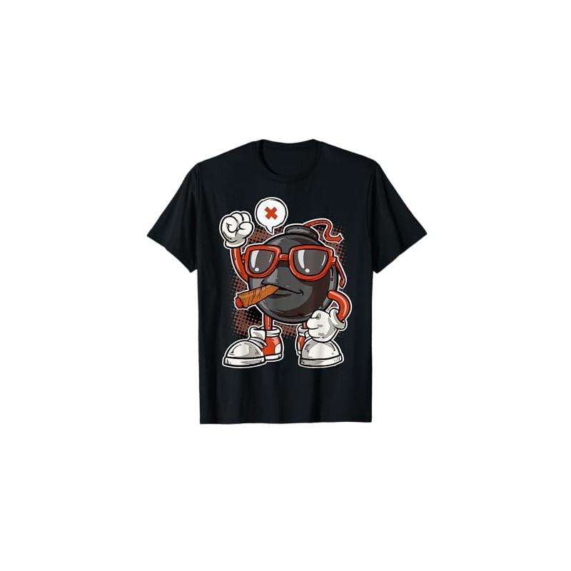 Playful Cartoon Bomb Character For Kids In Comic Style T-Shirt
