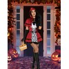 GERVAISE Womens Red Costume Dress with Cape Basket Gloves Stocking
